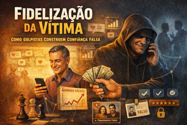Entenda como a fidelização da vítima transforma curiosidade em confiança e prepara o terreno para fraudes financeiras e emocionais
